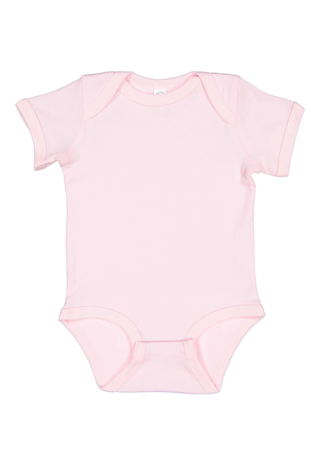 Custom Infant Baby Rib Bodysuit Onsie Pink/Red