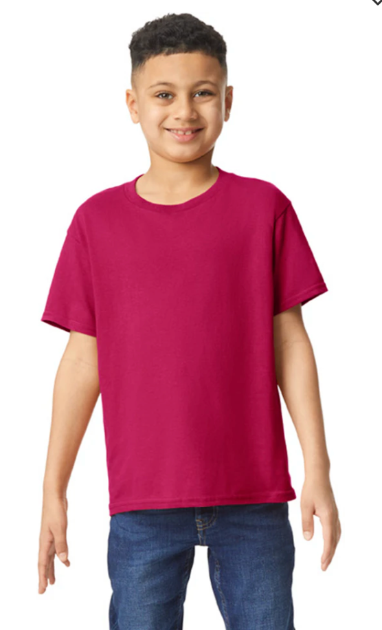 Custom Youth Heavy Cotton™ T-Shirt - Pink/Red/Maroon