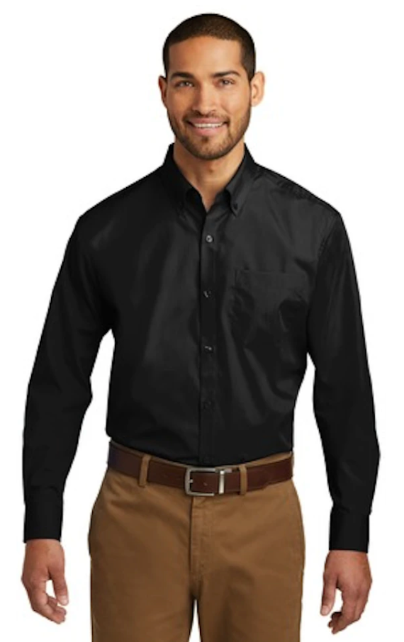 Men's Long Sleeve Carefree Poplin Shirt