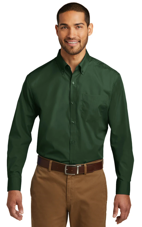 Men's Long Sleeve Carefree Poplin Shirt