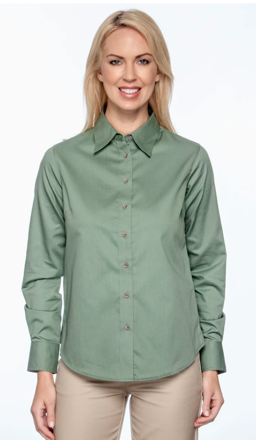 Women's Easy Blend™ Long-Sleeve Twill Shirt with Stain-Release