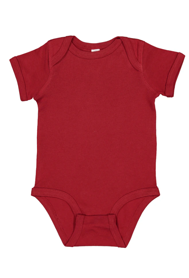 Custom Infant Baby Rib Bodysuit Onsie Pink/Red