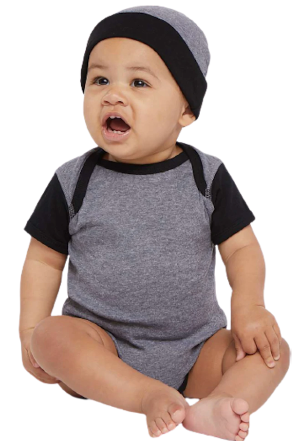 Custom Infant Baby Rib Bodysuit Onsie White/Gray/Black