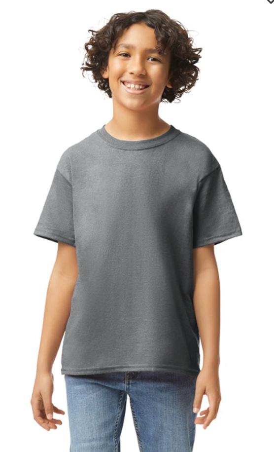 Custom Youth Heavy Cotton™ T-Shirt - Black/Grey/White