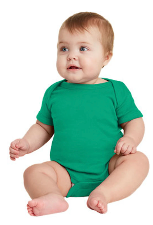 Custom Infant Baby Rib Bodysuit Onsie Green