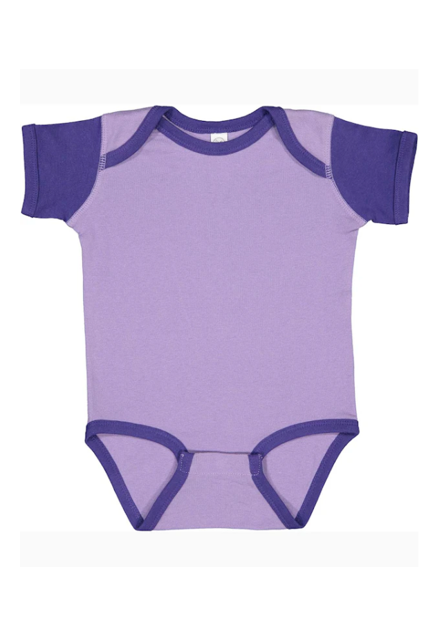 Custom Infant Baby Rib Bodysuit Onsie Blue/Purple