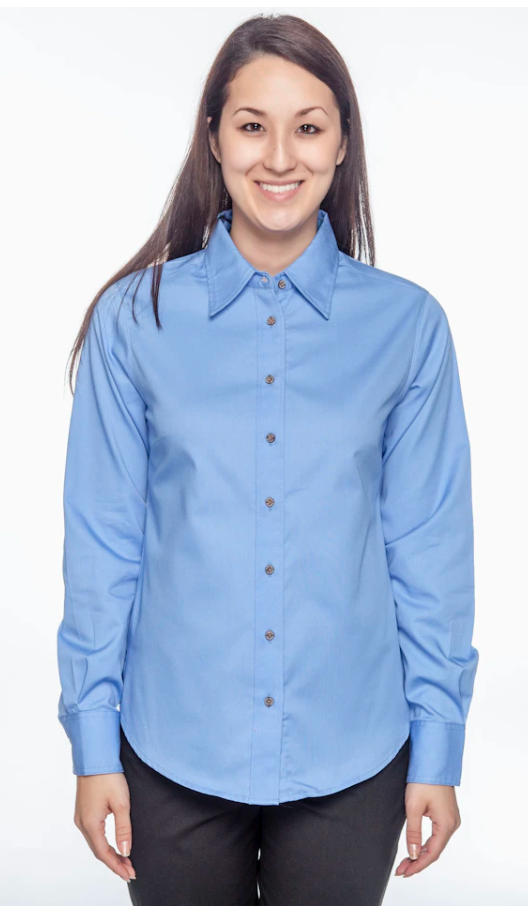 Women's Easy Blend™ Long-Sleeve Twill Shirt with Stain-Release