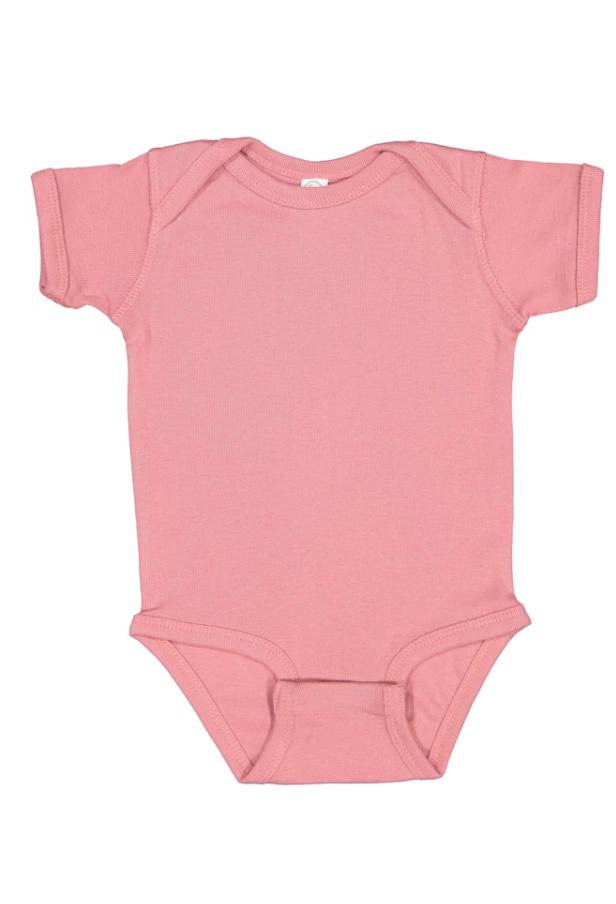 Custom Infant Baby Rib Bodysuit Onsie Pink/Red