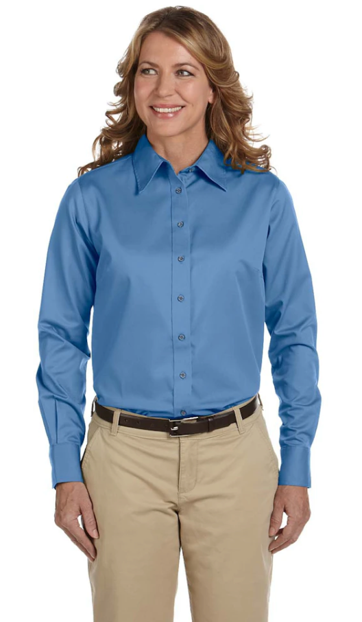 Women's Easy Blend™ Long-Sleeve Twill Shirt with Stain-Release