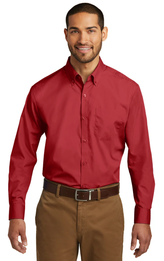 Men's Long Sleeve Carefree Poplin Shirt