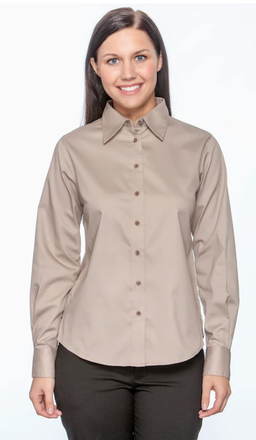 Women's Easy Blend™ Long-Sleeve Twill Shirt with Stain-Release