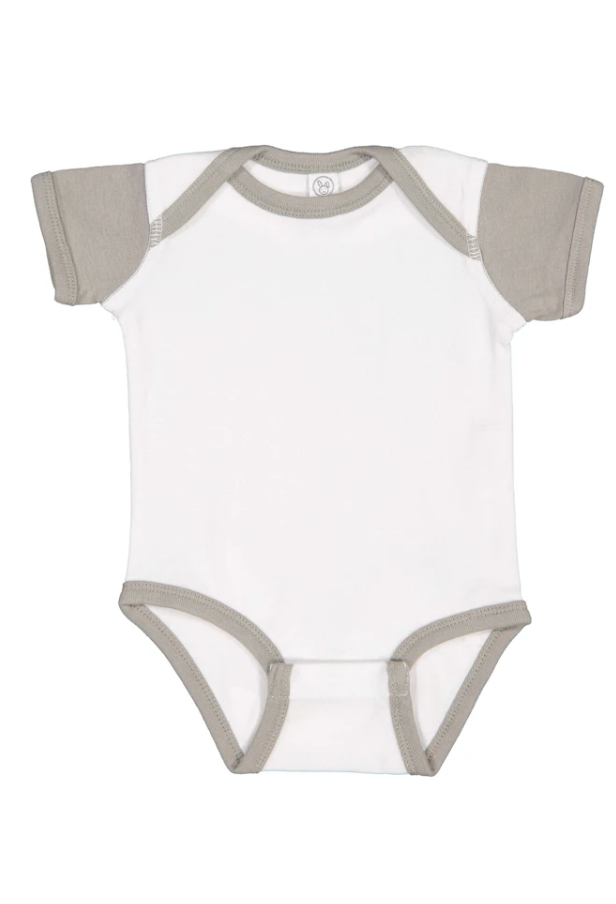 Custom Infant Baby Rib Bodysuit Onsie White/Gray/Black