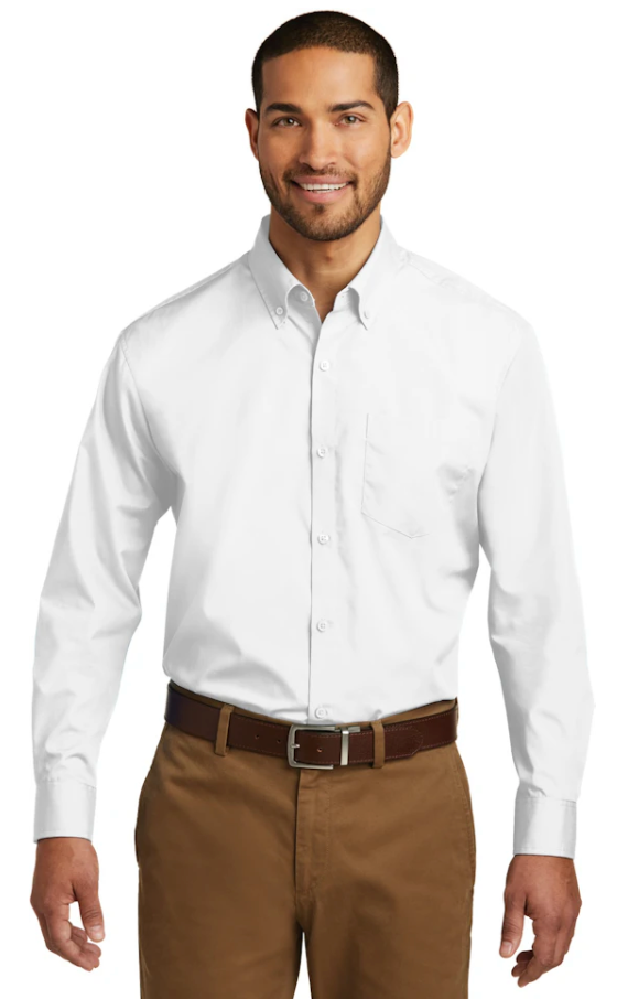 Men's Long Sleeve Carefree Poplin Shirt