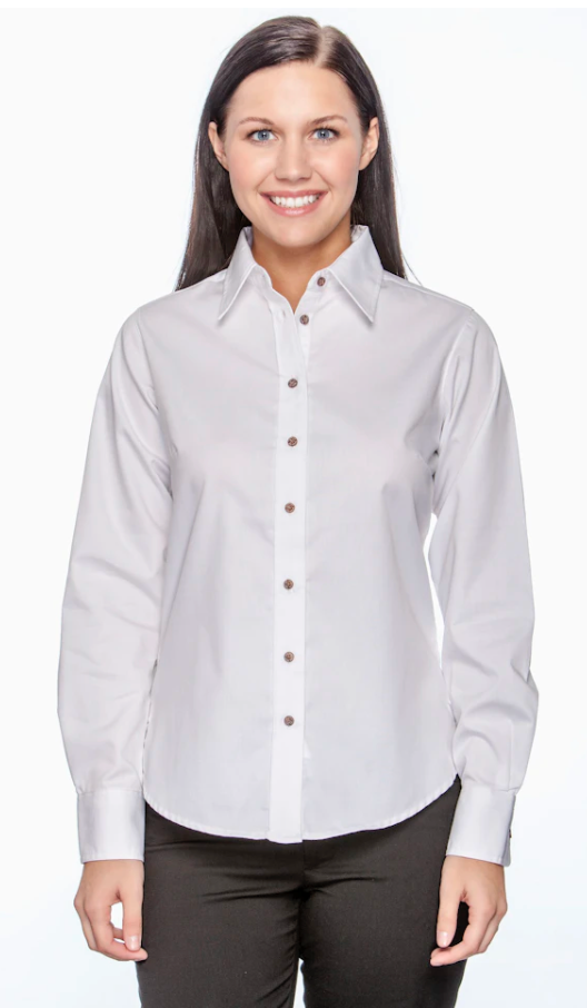 Women's Easy Blend™ Long-Sleeve Twill Shirt with Stain-Release