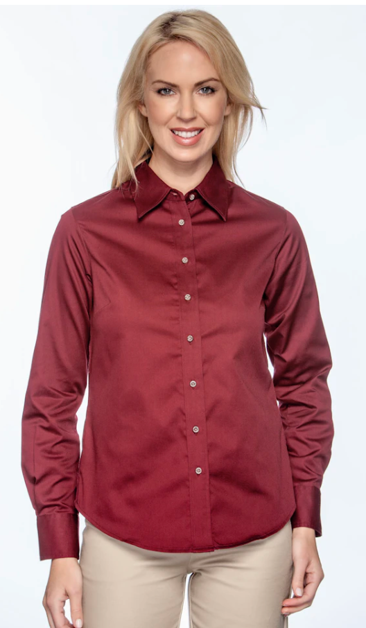 Women's Easy Blend™ Long-Sleeve Twill Shirt with Stain-Release